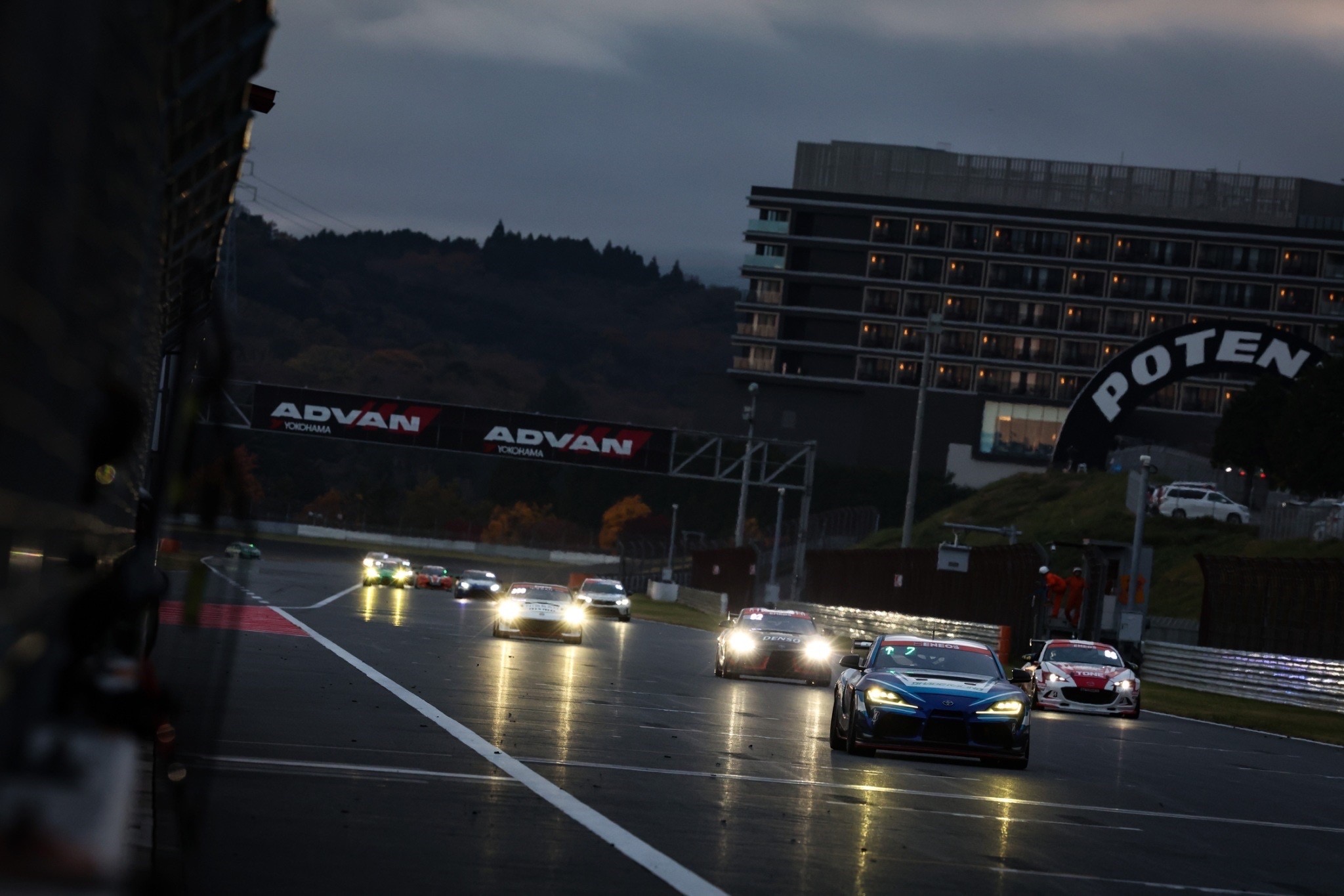 Racing scene at circuit
